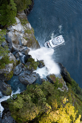 Nature-Cruise-Spirit-of-Milford-under-Waterfall-from-Above-print.jpg